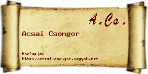 Acsai Csongor névjegykártya